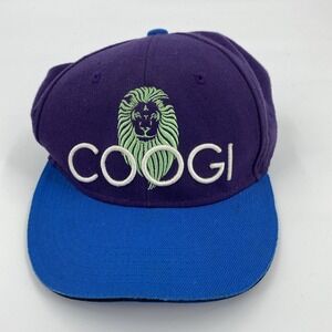 Coogi Hat Cap Fitted 7 1/4 Purple Polyester Embroidered Logo Lion Hipster Street